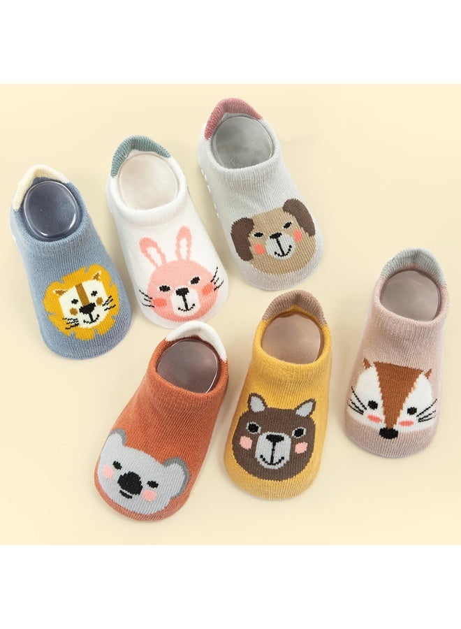 MsAnya 12 Pairs Anti Slip Toddler Ankle Socks with Non Skid Grips for baby Kids Boys Girls，Breathable Low Cut Anti Skid for Kids (animal 1-2 year low cut) - Image 2